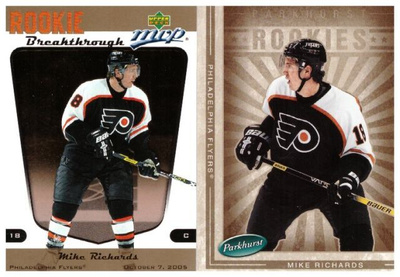 2 x MIKE RICHARDS Flyers, Rookie Kortteja