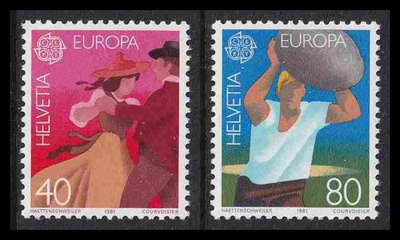 Sveitsi 1197-8 ** Europa (1981)