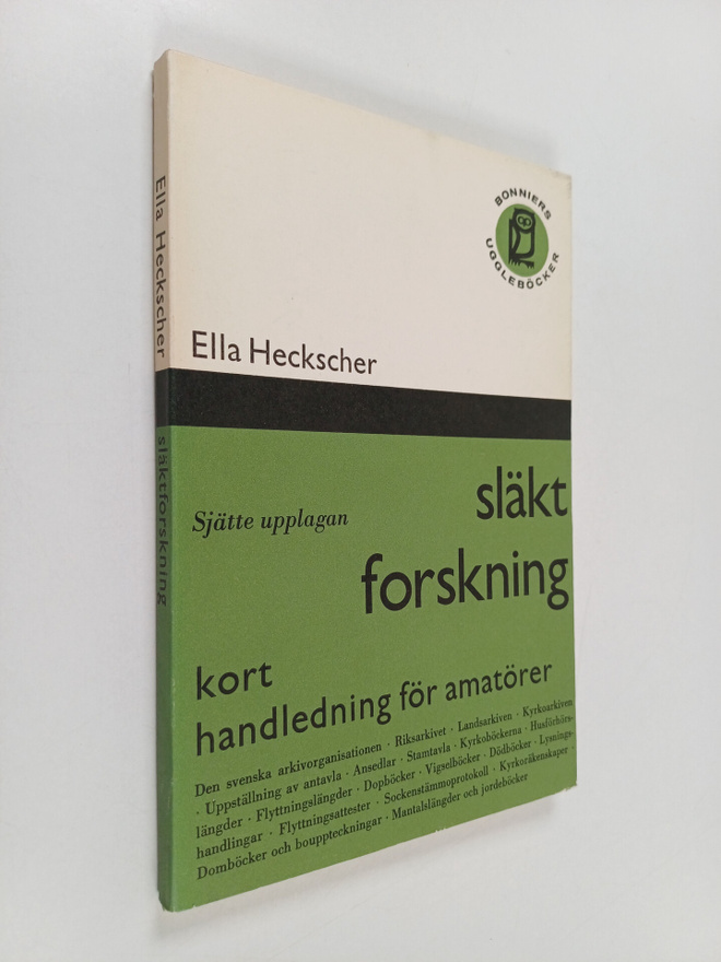 Ella Heckscher : Släktforskning : kort handledning för am...