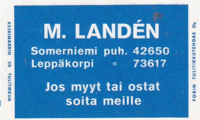 Somerniemi, Leppäkorpi,   M. Lande`n     7/11