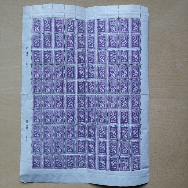1927 Itsenäisyyden 10-vuotisjuhla 1,5 mk arkki **