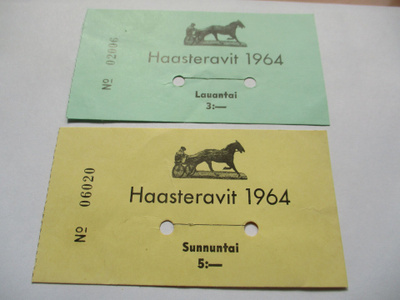 Jyväskylä Haasteravit pääsyliput 2 kpl 1964