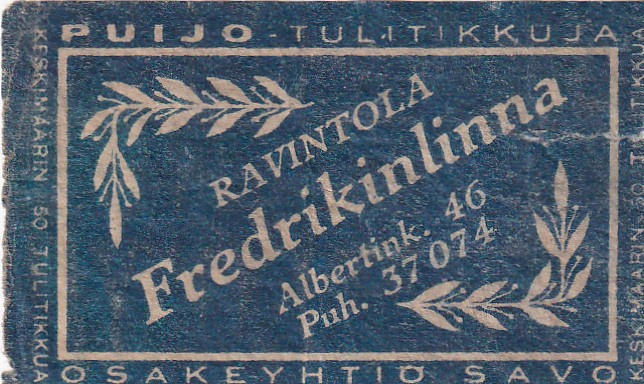 Ravintola Fredrikinlinna, Albertink. 46   Puijo   7/9