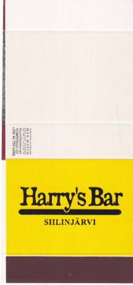 Siilinjärvi, Harry`s Bar , tulitikku aski aihio   ,  b431