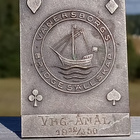 Hopeavärinen merkki - 1912. Mitat - 54*39 mm. Hyväkuntoinen. - pikkukuva 2