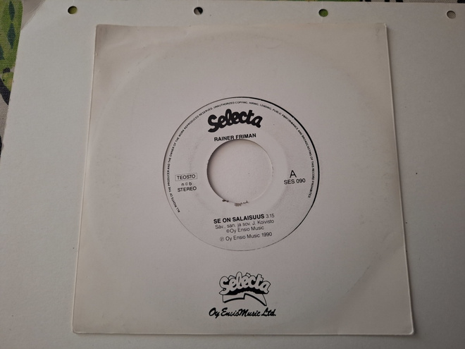 RAINER FRIMAN - SE ON SALAISUUS  7 " Single