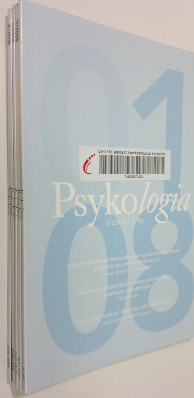 Psykologia 2008 : vuosikerta (nro 6 puuttuu)