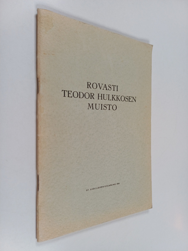 Eino Pirinen : Rovasti Teodor Hulkkosen muisto