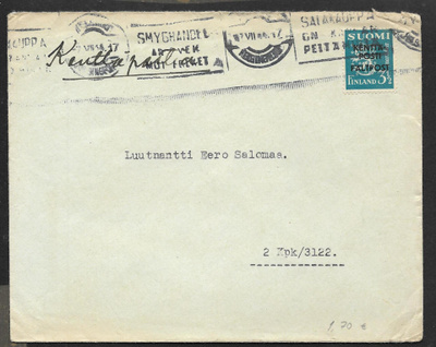 Postil. - kenttäposti 3,50 (LAPE KP 5) Helsinki 7.7.44