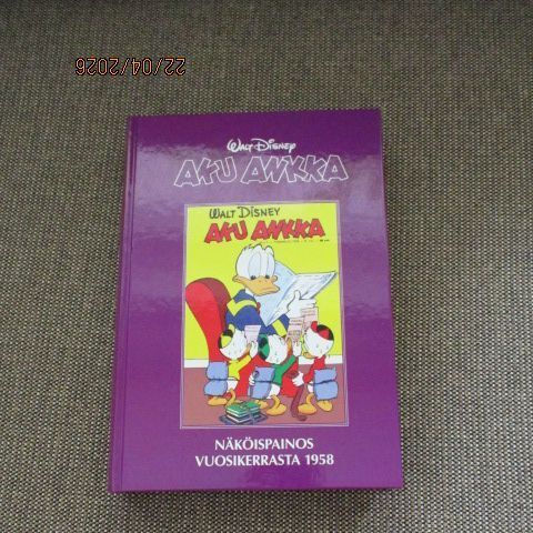 AKU ANKKA NÄKÖISPAINOS VUOSIKERRASTA 1958