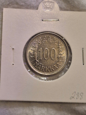 Hopearaha 100 markkaa 1956, Suomi, 5,2 g Ag500