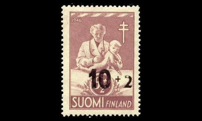 331 ** Tuberkuloosi päällepainama 10+2mk (1947)