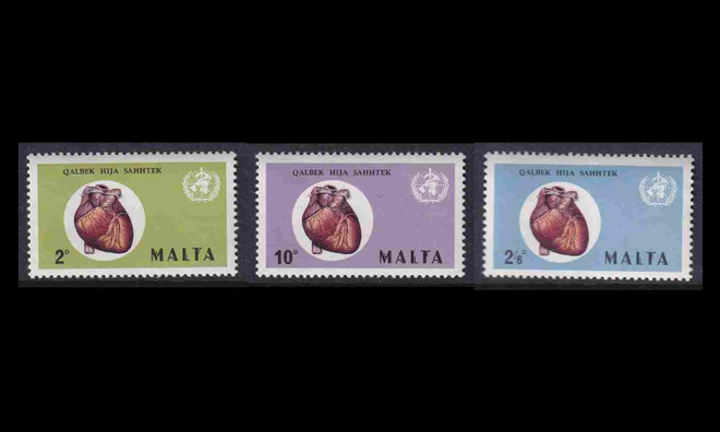 Malta 436-8 ** Kansainvälinen sydänkampanja (1972)