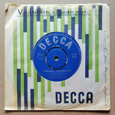 RAGNI MALMSTÉN: Vihdoinkin, Vihdoinkin Mun – 7” 1961, ei KK