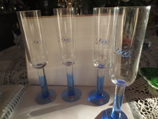 4 Kpl Iittala Samppanja  laseja, Silja Line 2000