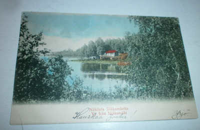 Sääksmäki, näkymä Sääksmäeltä, vanha väripk, p. 1902