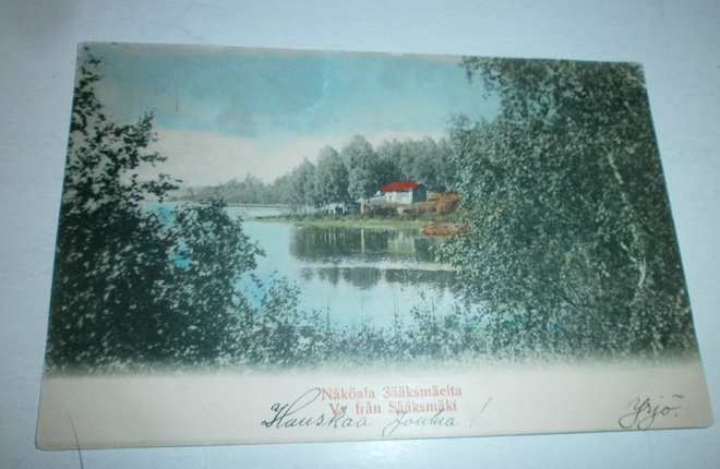 Sääksmäki, näkymä Sääksmäeltä, vanha väripk, p. 1902