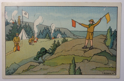Salovaara, partioaiheinen postikortti kulk. 1921