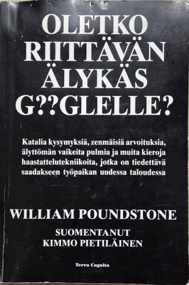 William Poundstone: Oletko riittävän älykäs Googlelle?