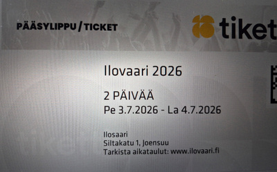 Ilovaarirock 3.-4.7. kahden päivän lippu