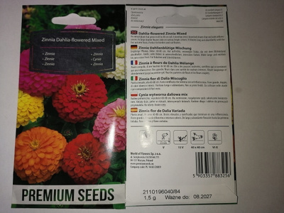 Tsinnia "Dahlia Flowered" sekoitus - siemenet #