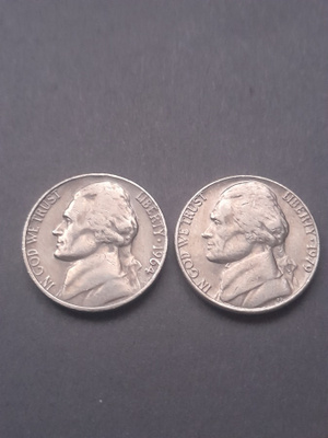 USA five cents 1964,1979