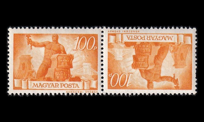 Unkari 827tb ** Jälleenrakentaminen 100 P tête-bêche (194