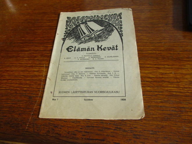 lähetysseuran nuorisojulkaisu elämän kevät 7 1926
