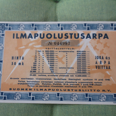 Ilmapuolustus Arpa myynti v.1940