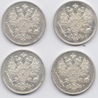 1914 50 penniä 1.2. 4kpl kl8-9 Uudelleen kaiverrettu "4" - pikkukuva 2
