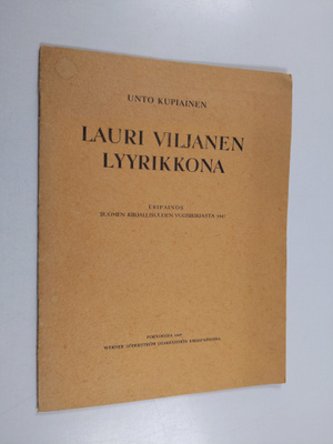 Unto Kupiainen : Lauri Viljanen lyyrikkona