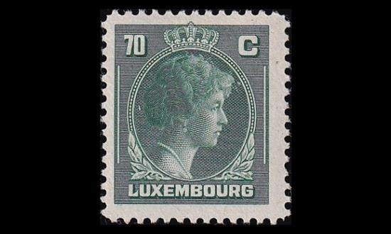 Luxemburg 357 ** Käyttösarja Charlotte 70 C tumm.vihreä (