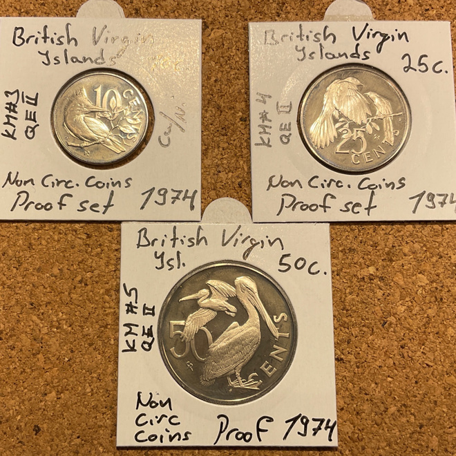 British Virgin Islands 3 kpl 1974