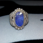 Vintage Hopea lapis lazuli kivi sormus 925 käsitöitä - pikkukuva 2