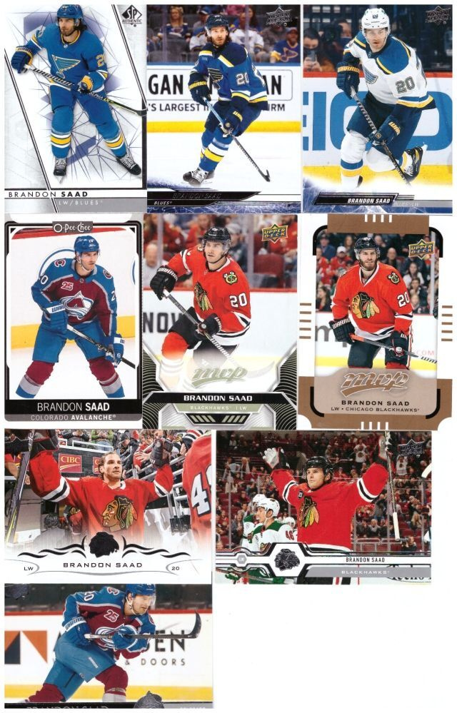 9 x BRANDON SAAD  Avalance, St. Louis Blues, Blackhawks
