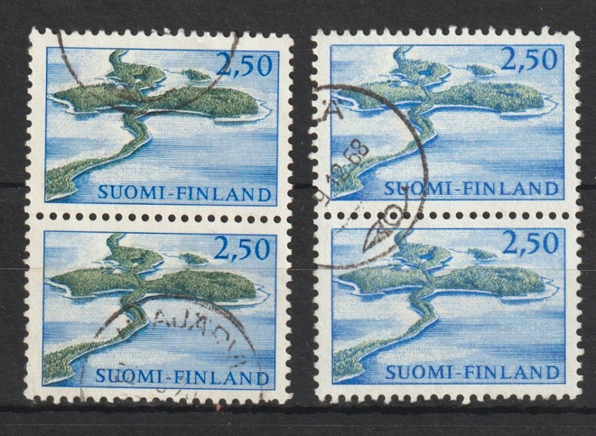 1967 2,50mk Punkaharju merkkiparit leimattuna