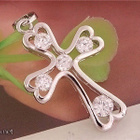 258 .. Hopea 925 Sterling Crystal Risti .. Kaulakoru - pikkukuva 1