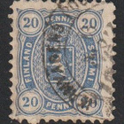1875 20p sininen Vaakunamerkki leimattuna - pikkukuva 1