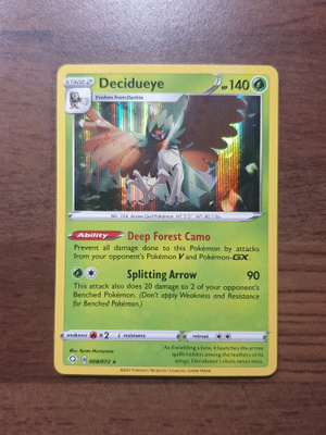 Pokemon Decidueye 008/072 holo Rare