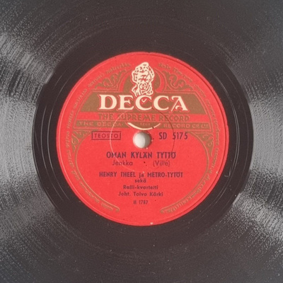 Savikiekko 1952 Henry Theel & Metro-Tytöt - Decca SD 5175