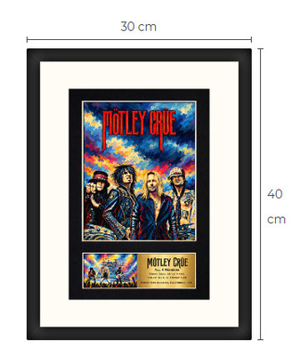 Uusi Mötley Crüe art print kehystetty 30 cm x 40 cm
