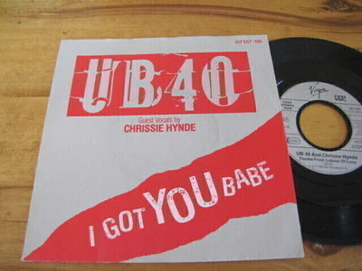 UB40 with Chrissie Hynde I got you babe 7 45 saksa 1985