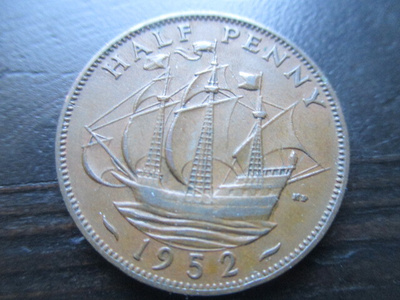 Englanti Half penny 1952