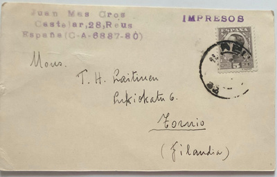 Espanja - Tornio filatelia vaihtoa 1930-luku 1 kpl