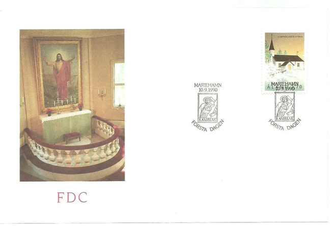 ÅLAND EPK FDC 3/1990: Lumparlandin kirkko