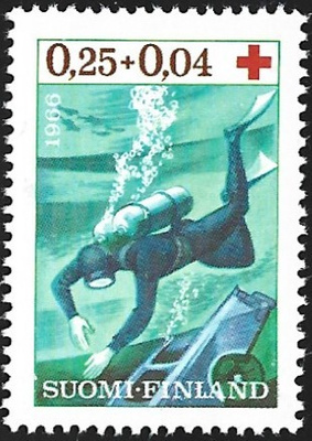 1966 Punainen Risti 0,25 + 0,04 mk ** LaPe 609