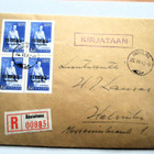 1942 Äänislinna + kirjataan + R lipuke nelilökuorella tulol - pikkukuva 1