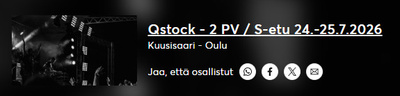 2 kpl 2 päivän Qstock-lippuja