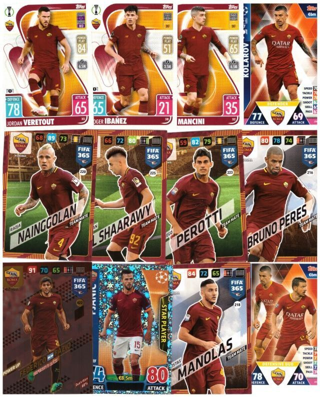 12 x AS ROMA sis. 2 x Erikoiskorttia