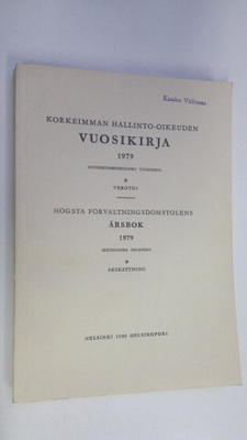 Korkeimman hallinto-oikeuden vuosikirja 1979 B, Verotus
